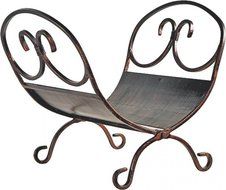 HOMEBASIX CPO90503AC3L Log Rack, Antique Bronze Finish