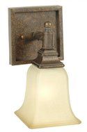 Craftmade 15405PR1 Bathroom Sconce with Antique Scavo Glass Shades, Peruvian Bronze Finish