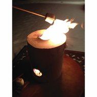 One Log Portable Fireplace - All Natural Real Pine N2