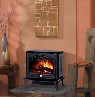 Dimplex TDS8515TB Celeste Electric Stove, Glossy Black Fireplace Heater (Complete Set) w/ Bonus: Premium Microfiber... N2