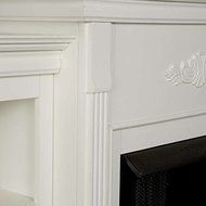 Dorothy Ivory Electric Fireplace w/ Bookcases Media Tv Stand Remote N6