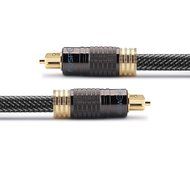 FosPower (3 Feet) 24K Gold Plated Toslink Digital Optical Audio Cable (S/PDIF) - Metal Connectors &amp; Braided Nylon... N6