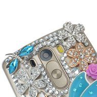 Spritech(TM) Bling Phone Case For LG G3 mini,3D Handmade Purple Crystal Silver Flower Pendant Accessary Design... N49