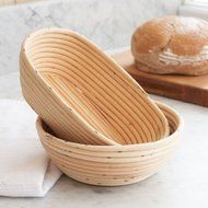 Bakecrafts - [10-inch] Handmade Oval Banneton Proofing Basket &amp; FREE Dough Scraper Bonus - Perfect For Baking...