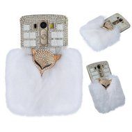 Spritech(TM) Bling Phone Case For LG G3 mini,3D Handmade Purple Crystal Silver Flower Pendant Accessary Design... N50