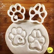 Set of 2 Large Dog Paw (Cute and Realistic) Cookie Cutters