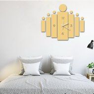 MuLuo Rectangle Wall Clock Removable DIY Acrylic 3D Mirror Wall Sticker Living Room Decoration gold