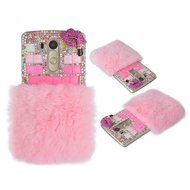 Spritech(TM) Bling Phone Case For LG G3 mini,3D Handmade Purple Crystal Silver Flower Pendant Accessary Design... N54