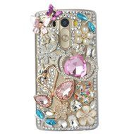 Spritech(TM) Bling Phone Case For LG G3 mini,3D Handmade Purple Crystal Silver Flower Pendant Accessary Design... N55