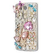 Spritech(TM) Bling Phone Case For LG G3 mini,3D Handmade Purple Crystal Silver Flower Pendant Accessary Design... N57