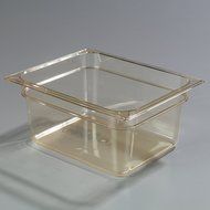 Carlisle 10422B13 High Heat One-Half Size Food Pan, 8.7-quart Capacity, 6" x 10.38" x 12.75", Amber (Case of 6)