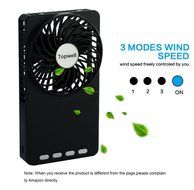 Topwell Ultra-thin Rechargeable Hand-Held Mini Fan with Li-ion 18650 Rechargeable Battery - Black N5