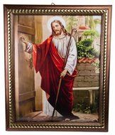 Jesus Knocking at the Door Plaque Padded Detailed Wall Picture Jerusalem Holyland