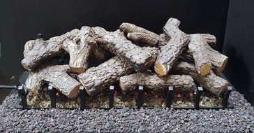Sierra Gas Log Kit with Bi-Flo Burner - Natural Gas 30&quot; Vented Gas Logs - Majestic Oak N5