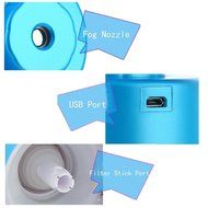 Portable Bottle Cap Air Humidifier with Bottle for Office Home Travel - Blue