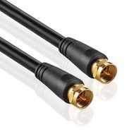 TNP Coaxial Cable (50 Feet) with F Connectors F-Type Pin Plug Socket Male Twist-On Adapter Jack with Shielded... N2