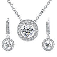 Jewelry Set- Morenitor[TM] White Gold Plated Swarovski Elements Crystal Necklace Earrings Set N7