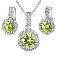 Jewelry Set- Morenitor[TM] White Gold Plated Swarovski Elements Crystal Necklace Earrings Set N9