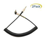 Seadream 2Pack 6 inch 4-Pole 3.5mm Male Right Angle to 3.5mm Female Stereo Audio Cable Headset Extension Cable...