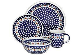 Polish Pottery Nature 4-Piece Dinner Set