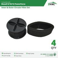 Bissell Style 9/10/12 PowerForce Inner and Outer Circular Filter Set Replaces 32064 Fits PowerForce 6579, 6595...