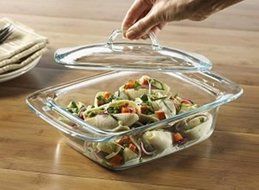 Pyrex Bakeware 2-Quart Casserole Dish with Lid (Rectangular w/Large Handles) N2