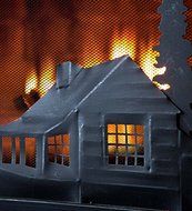 Large Mountain Cabin Fire Screen With Door N2