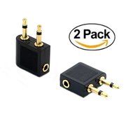 VONOTO 2 Pack 3.5mm 1/8" 2 male to 1 female Headphone Jack Socket Audio adapter - 3.5mm female to double male...
