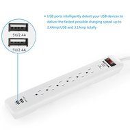 [UFO All-In-One Charging Center] 4-Outlet Surge Protector with Four (4) USB Charging Ports (4.2A) , 100V-240V...