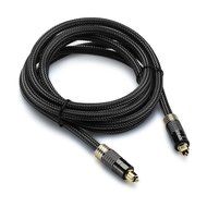 FosPower (3 Feet) 24K Gold Plated Toslink Digital Optical Audio Cable (S/PDIF) - Metal Connectors &amp; Braided Nylon... N7