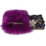 Spritech(TM) Bling Phone Case For LG G3 mini,3D Handmade Purple Crystal Silver Flower Pendant Accessary Design... N59