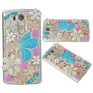 Spritech(TM) Bling Phone Case For LG G3 mini,3D Handmade Purple Crystal Silver Flower Pendant Accessary Design... N60
