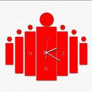 MuLuo Rectangle Wall Clock Removable DIY Acrylic 3D Mirror Wall Sticker Living Room Decoration gold N5