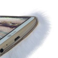 Spritech(TM) Bling Phone Case For LG G3 mini,3D Handmade Purple Crystal Silver Flower Pendant Accessary Design... N63