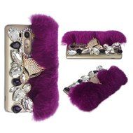Spritech(TM) Bling Phone Case For LG G3 mini,3D Handmade Purple Crystal Silver Flower Pendant Accessary Design... N66
