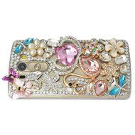 Spritech(TM) Bling Phone Case For LG G3 mini,3D Handmade Purple Crystal Silver Flower Pendant Accessary Design... N77