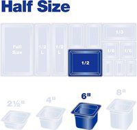 Carlisle 10422B13 High Heat One-Half Size Food Pan, 8.7-quart Capacity, 6" x 10.38" x 12.75", Amber (Case of 6) N2