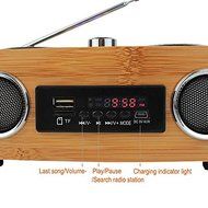 Baile Super Bass Stereo Multimedia Speaker, Eco-friendly Handmade Bamboo Material, with TF Card / USB / FM Radio...