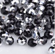 NEW Jewelry Faceted 100 pcs Silver Black #5040 3x4mm Roundelle Crystal Beads !!!