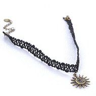 Black Choker Fashion Handmade Velvet Gothic Necklace Knit Weave Pendant