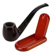 Scotte(TM) Handcraft ebony tobacco pipe Carve patterns filter smoking pipe with several accessories N3