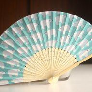 Kimono fan Women's Folding Japanese-style Beautiful lovely Cherry blossoms Juanbu Fan Female fan Black Mount Fuji N6