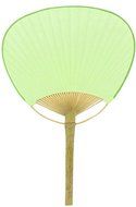 9" Light Lime Green Paddle Chinese Paper Hand Fan for Weddings