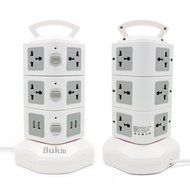 Surge Protectors USB, Bukm Smart Power Strip Tower, 4-Port USB Travel Charger Charging Station 10-Outlet Surge... N7