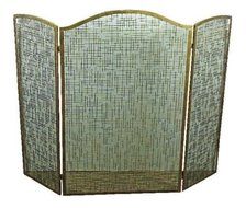 FIREPLACE SCREENS - &quot;WILTON MANOR&quot; FIREPLACE SCREEN - ANTIQUE GOLD FINISH
