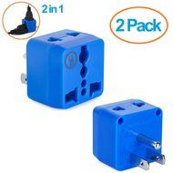 Yubi Power 2 in 1 Universal Travel Adapter with 2 Universal Outlets - Built in Surge Protector - 3 Pack - Black... N6