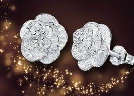 Fashion Women Silver Cherry Flower Ear Stud Earrings Jewelry New N4