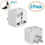Yubi Power 2 in 1 Universal Travel Adapter with 2 Universal Outlets - Built in Surge Protector - 3 Pack - Black... N10