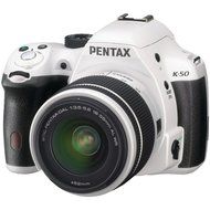Pentax K-50 16MP Digital SLR Camera Kit with DA L 18-55mm WR f3.5-5.6 Lens (White) N7