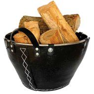LARGE LOG BASKET &Oslash; 19" WITH METAL FRAME - RECYCLED CAR TIRES - HANDMADE - FAIRTRADE N3